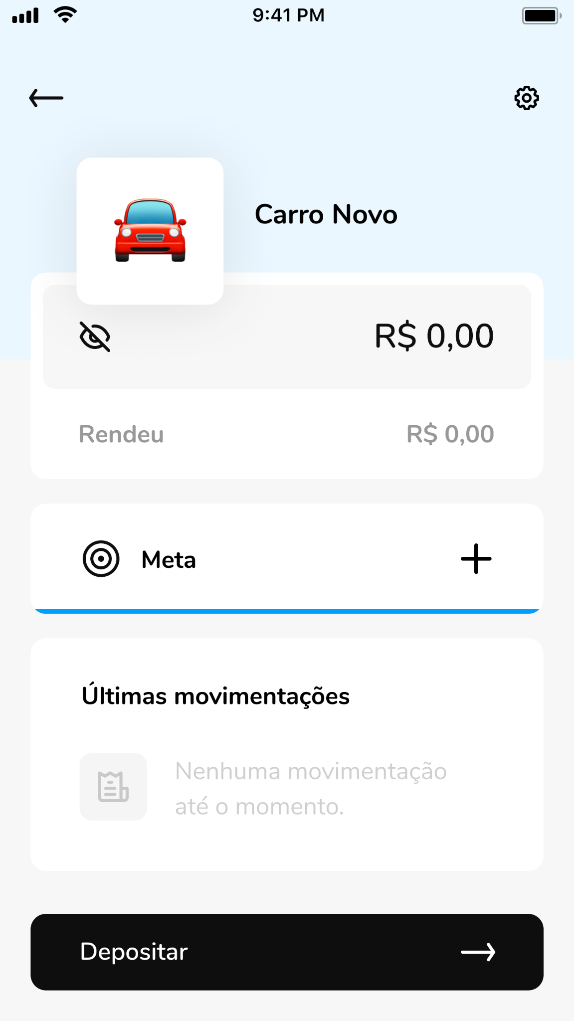 Adicionar Conta Objetivo