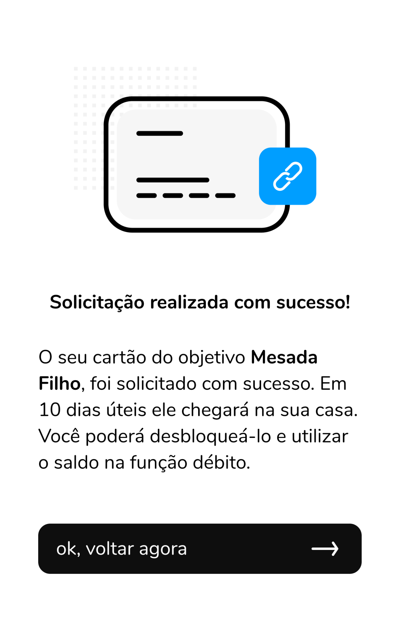Solicitação do cartão