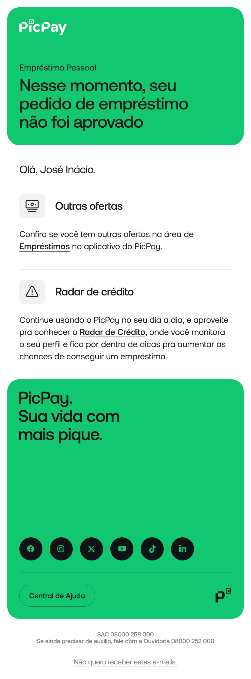 E-mail · negado