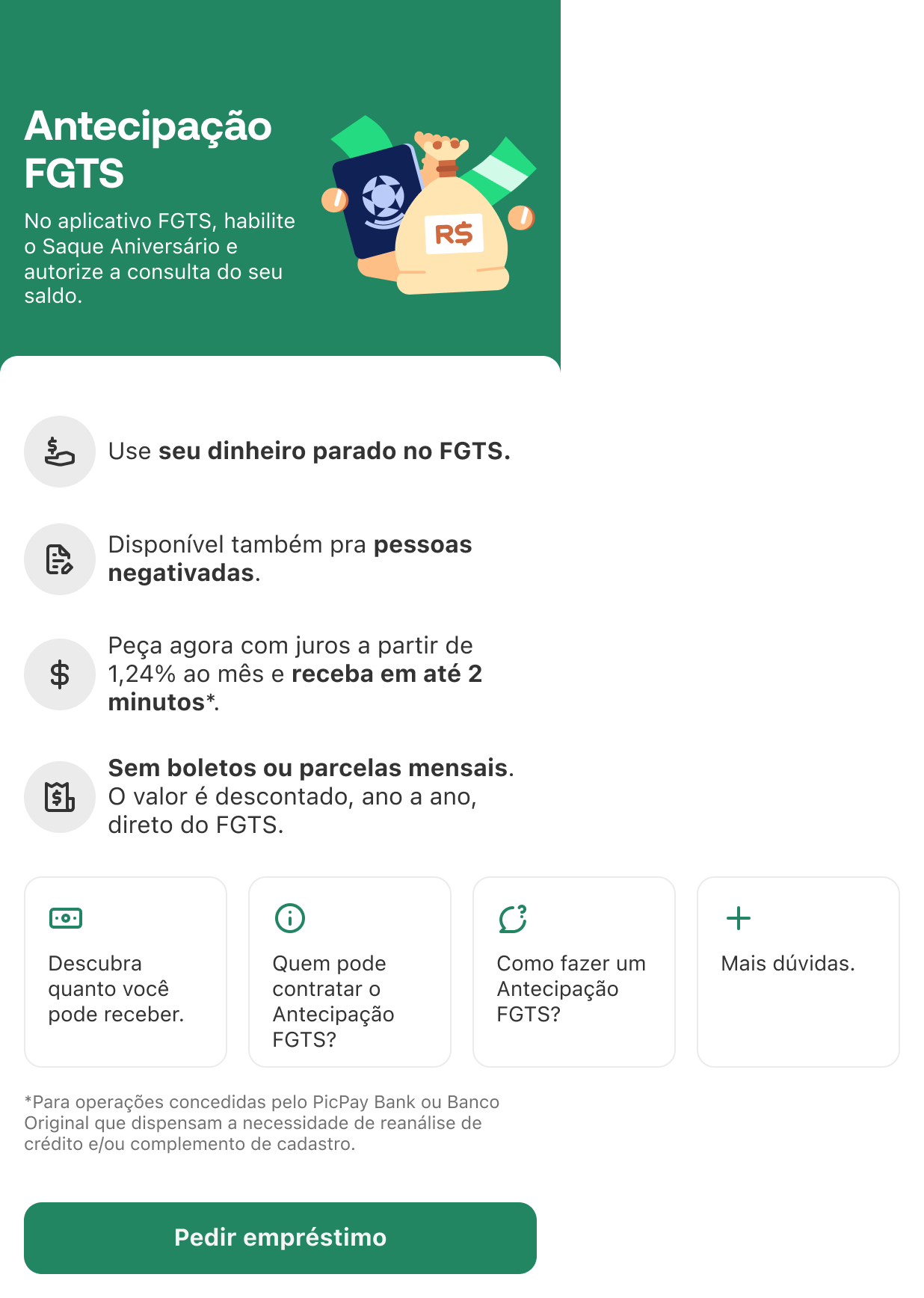 Capa do case Antecipação FGTS no PicPay